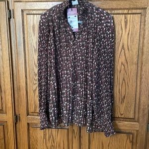 Cabi knife pleat blouse size med